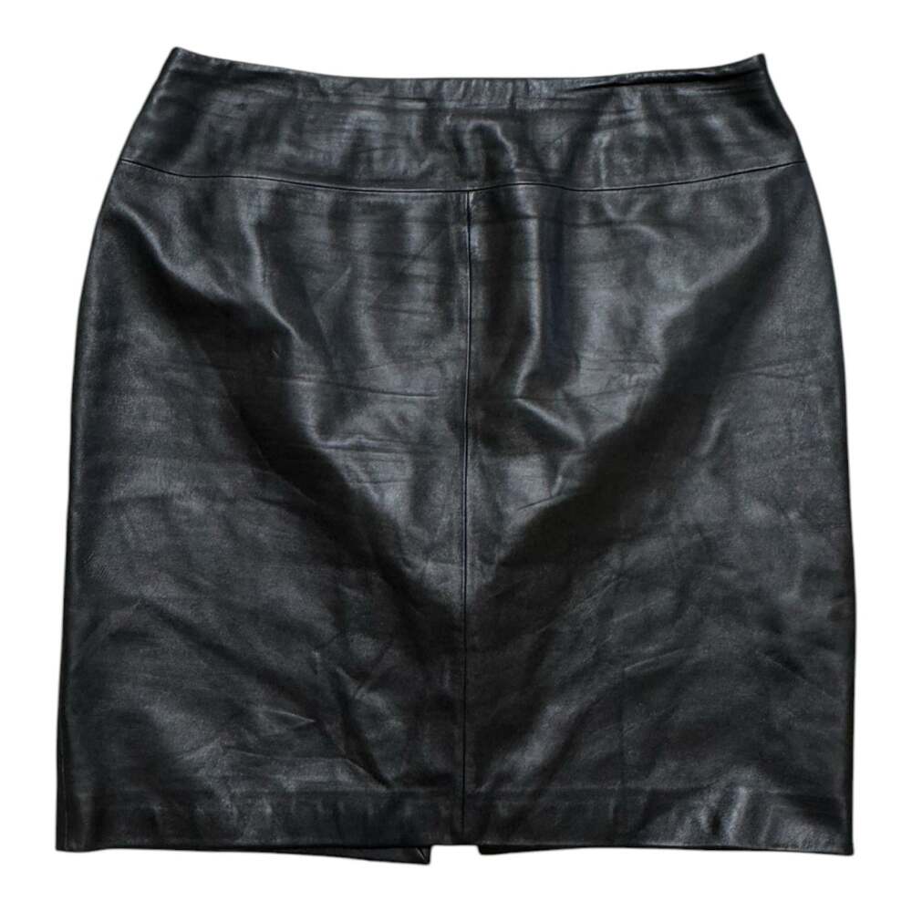 Valerie Stevens Women’s Size 14 Black Genuine Leather Pencil Skirt 21”